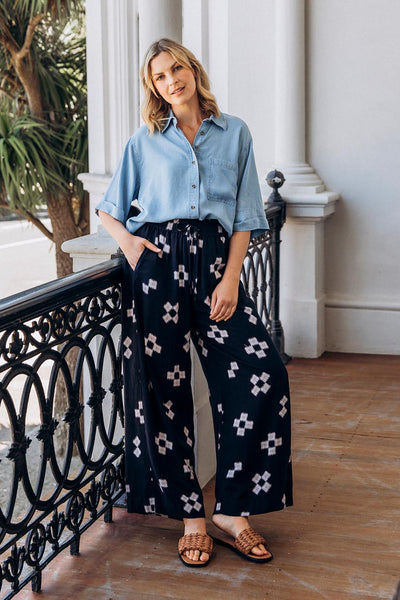 ELM Positano Pants - Navy Print