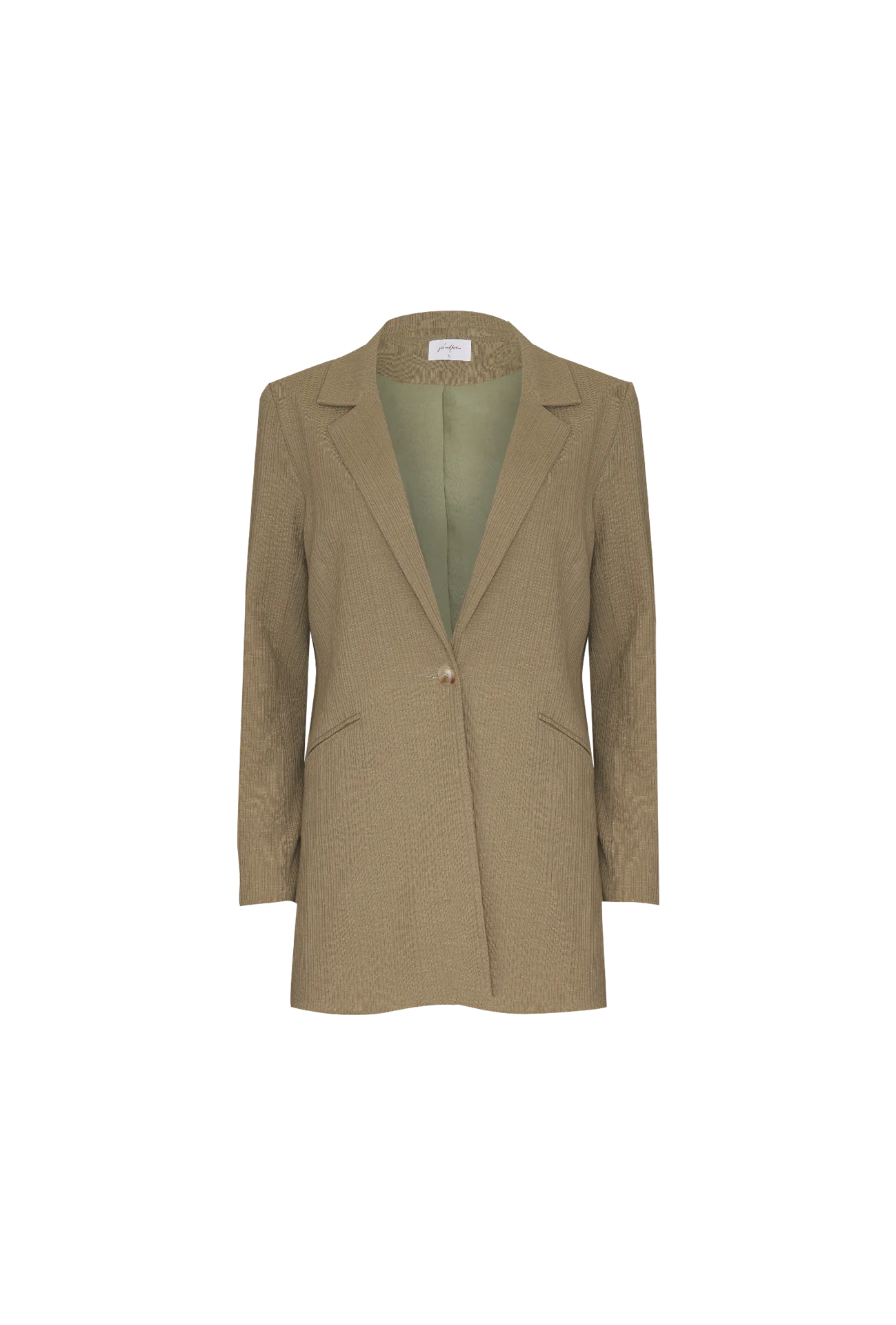 GIRL AND THE SUN Dolores Blazer - Olive Ribbed