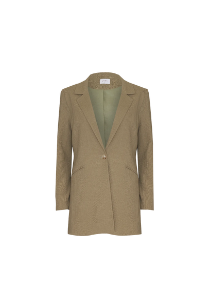 GIRL AND THE SUN Dolores Blazer - Olive Ribbed