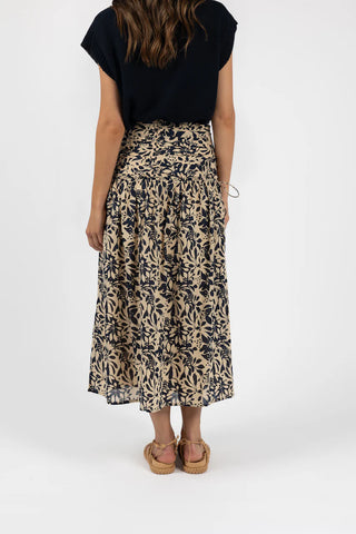 HUMIDITY Eden Rouched Skirt - Navy