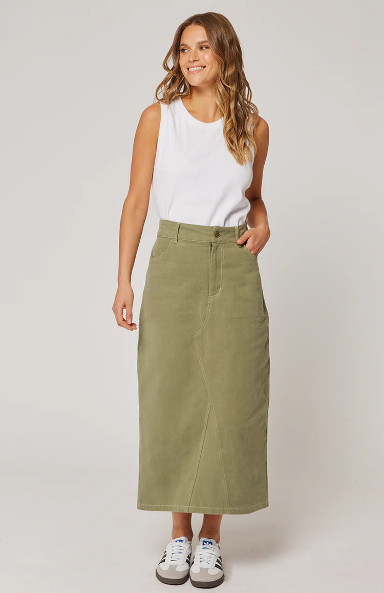 CARTEL & WILLOW Abbie Skirt - Khaki