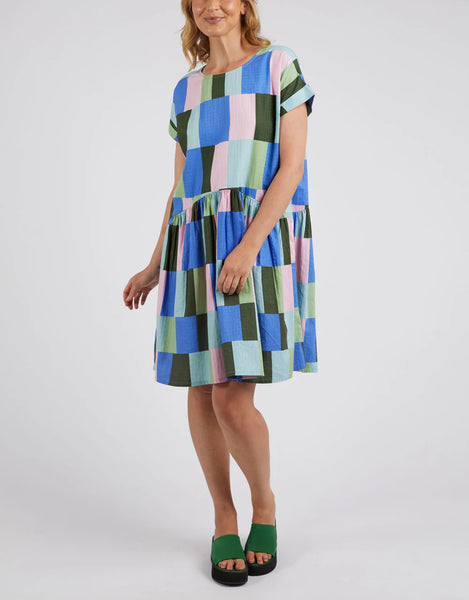 ELM Odyssey Dress - Blue/Green Print