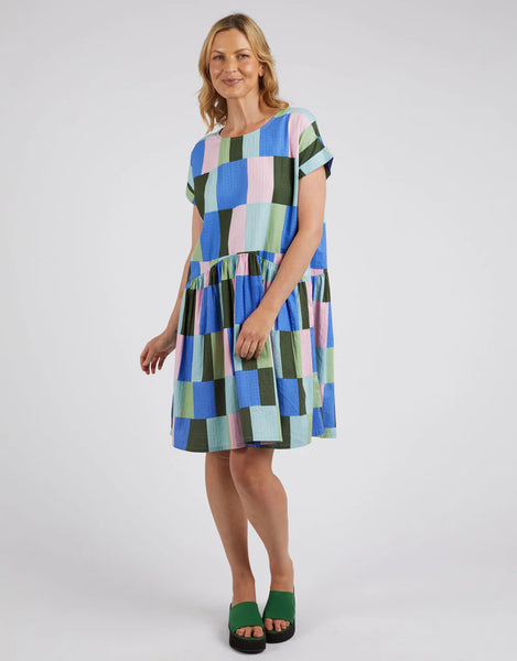 ELM Odyssey Dress - Blue/Green Print