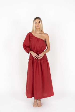 HUMIDITY Eliana Dress - Brick