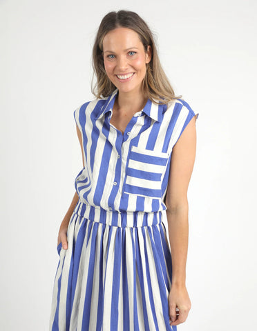 ELM Palermo Stripe Dress - Blue/Marshmallow