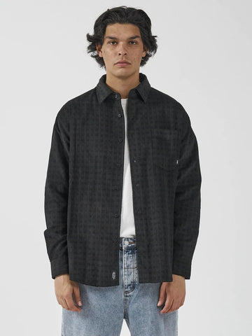 THRILLS Moor Cord Long Sleeve Shirt - Black