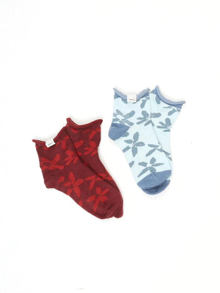 THRILLS Azealia Sock 2 Pack - Port/Baby Blue